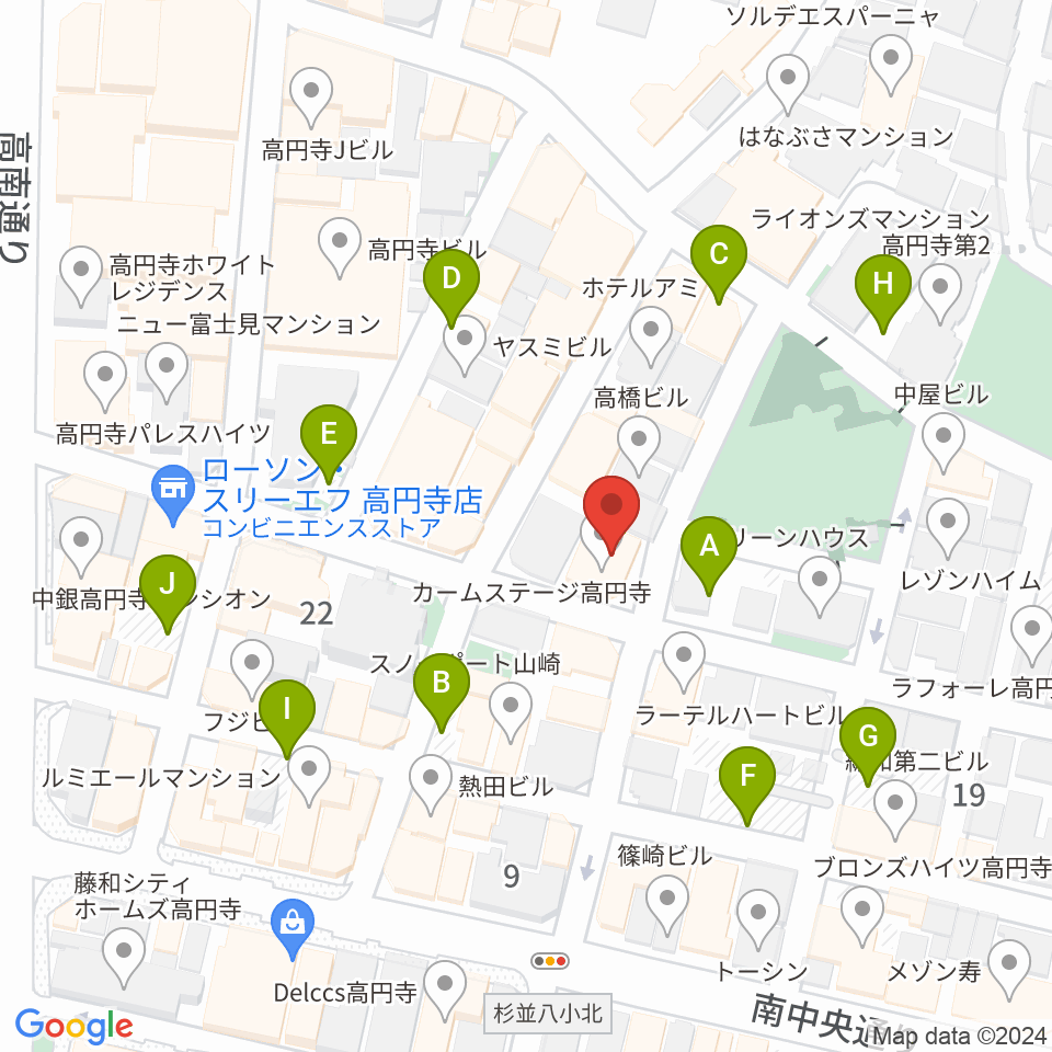 AMPcafe周辺の駐車場・コインパーキング一覧地図