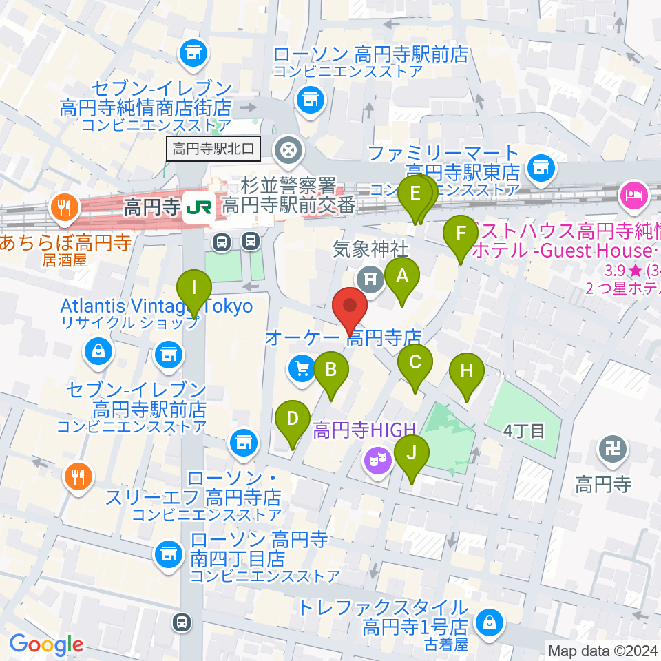 EAD RECORD周辺の駐車場・コインパーキング一覧地図