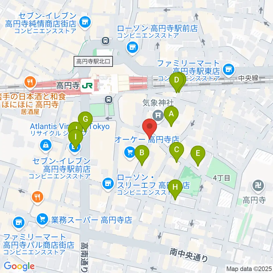 EAD RECORD周辺の駐車場・コインパーキング一覧地図