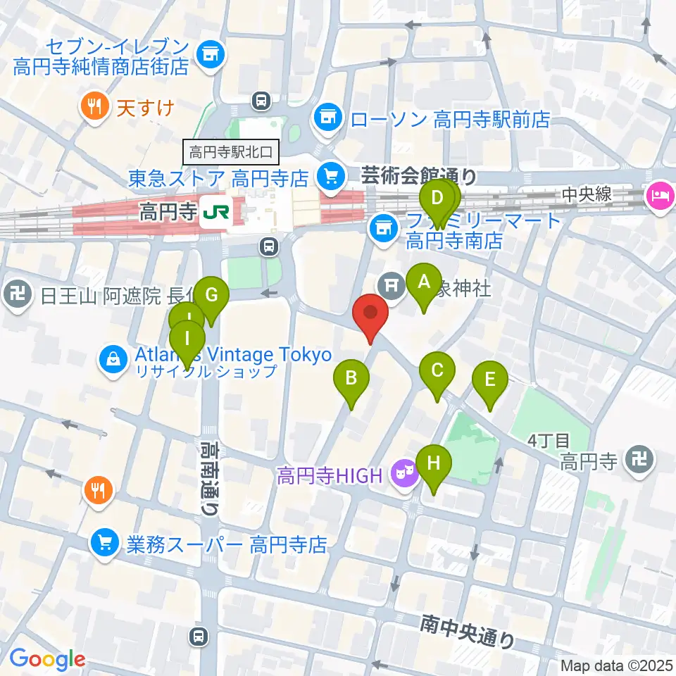 EAD RECORD周辺の駐車場・コインパーキング一覧地図