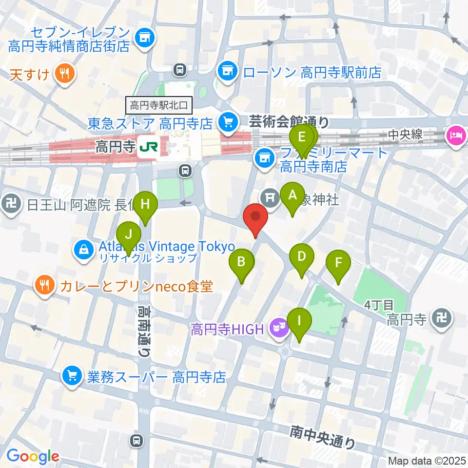 EAD RECORD周辺の駐車場・コインパーキング一覧地図
