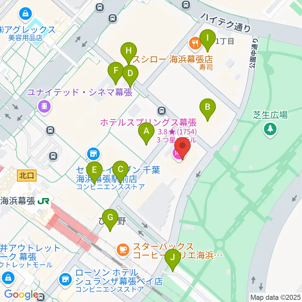 ホテルスプリングス幕張スプリングスホール周辺の駐車場・コインパーキング一覧地図