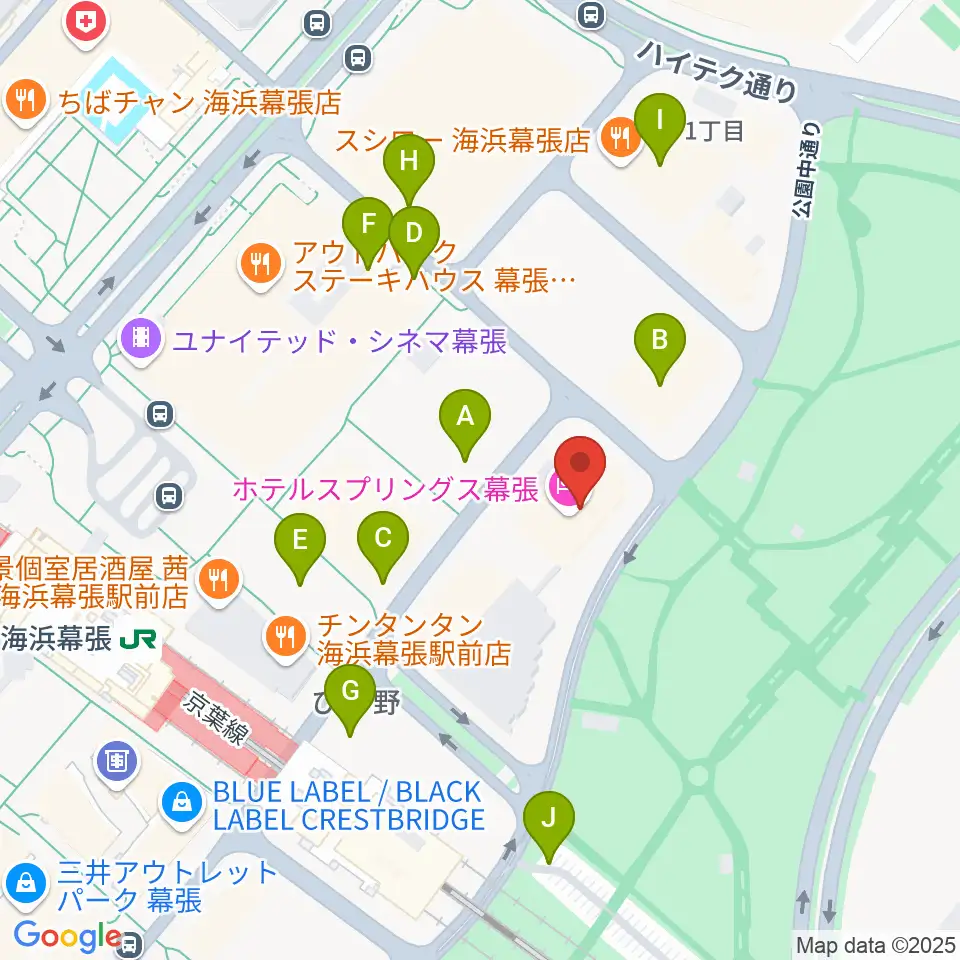 ホテルスプリングス幕張スプリングスホール周辺の駐車場・コインパーキング一覧地図