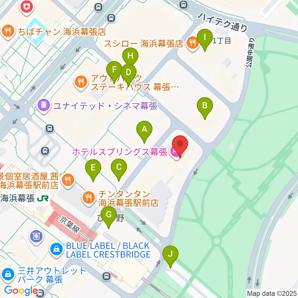 ホテルスプリングス幕張スプリングスホール周辺の駐車場・コインパーキング一覧地図
