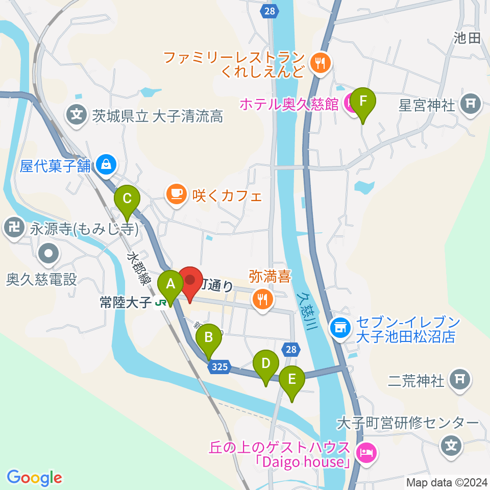 大子町文化福祉会館まいん周辺の駐車場・コインパーキング一覧地図