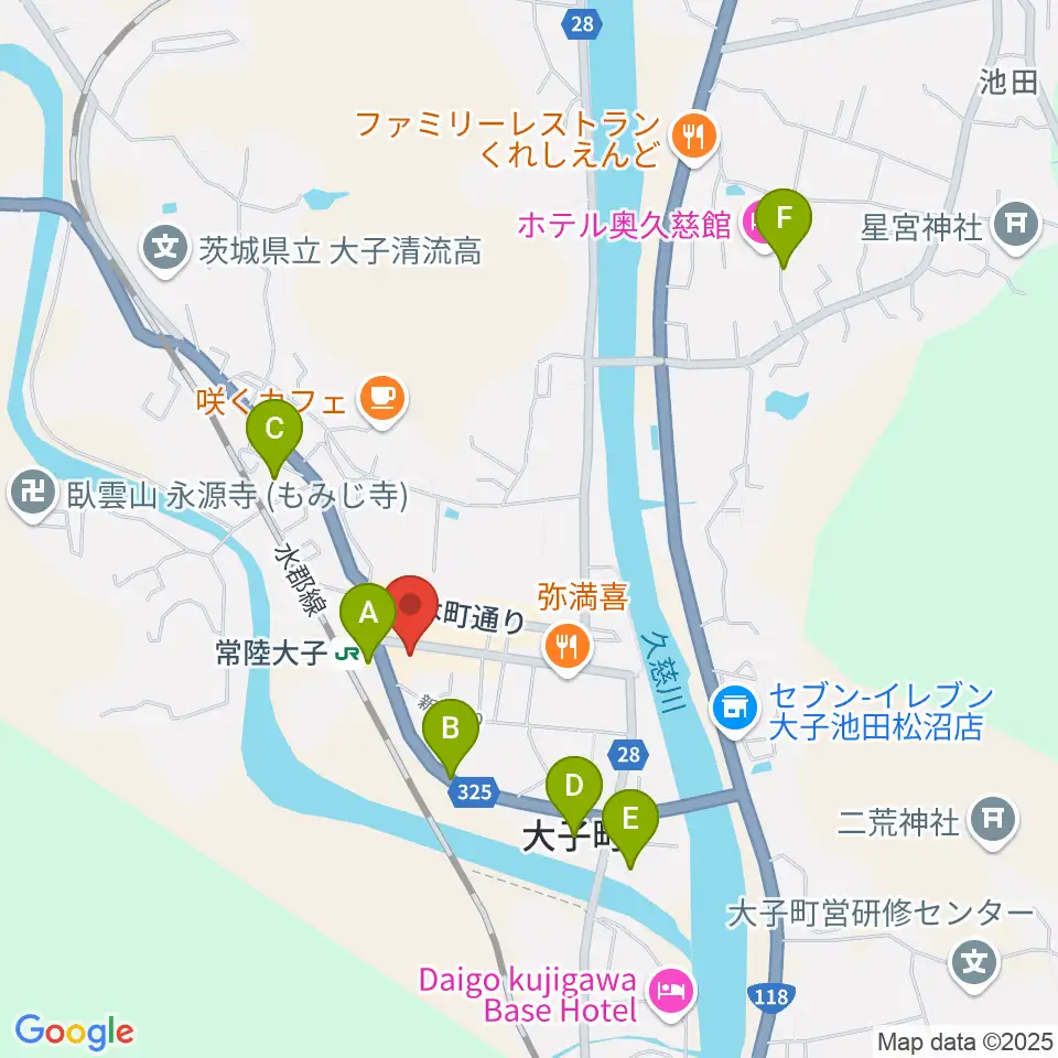大子町文化福祉会館まいん周辺の駐車場・コインパーキング一覧地図