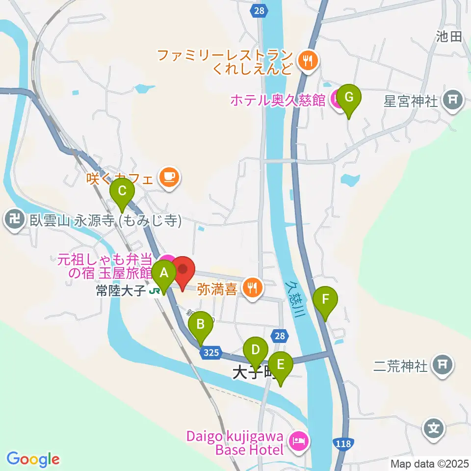大子町文化福祉会館まいん周辺の駐車場・コインパーキング一覧地図