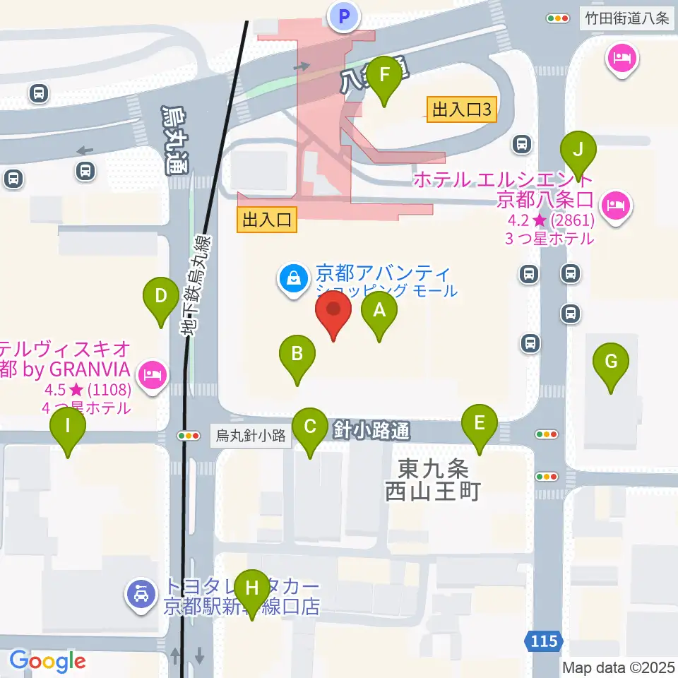 龍谷大学 響都ホール 校友会館周辺の駐車場・コインパーキング一覧地図