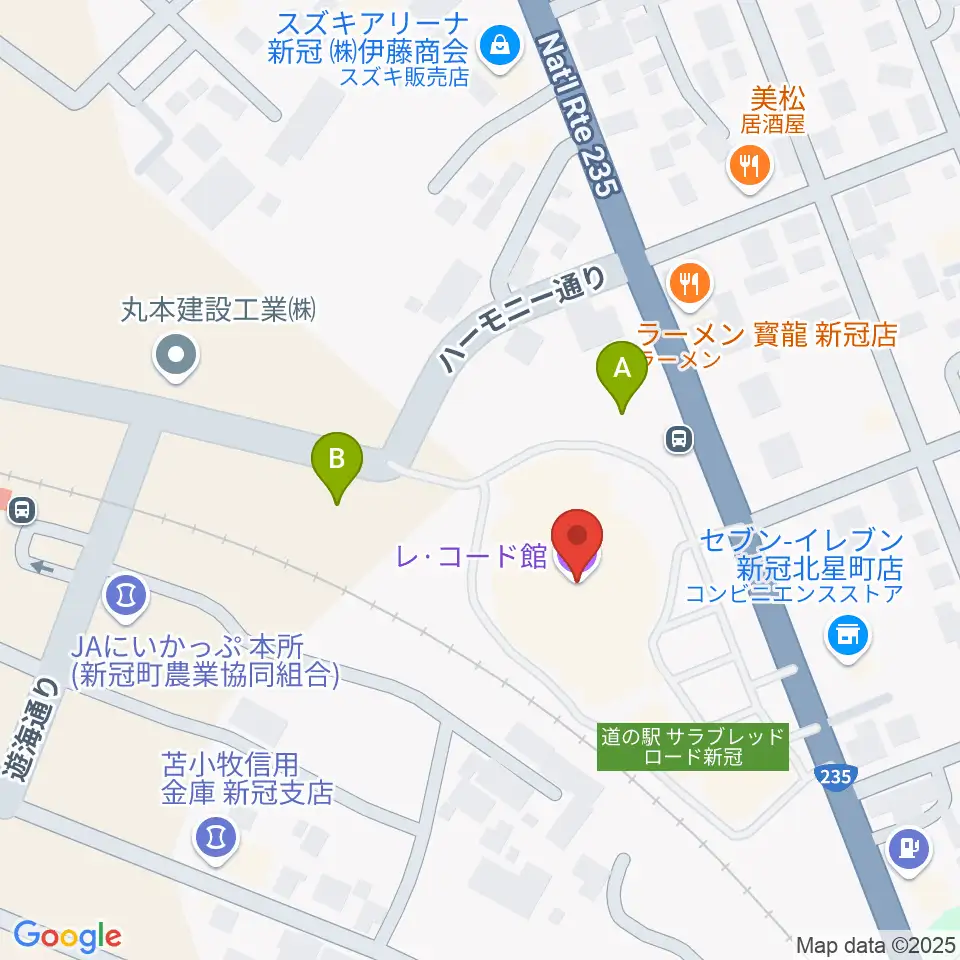 新冠レ・コード館周辺の駐車場・コインパーキング一覧地図