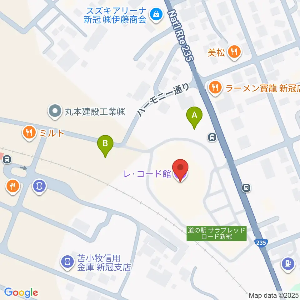 新冠レ・コード館周辺の駐車場・コインパーキング一覧地図