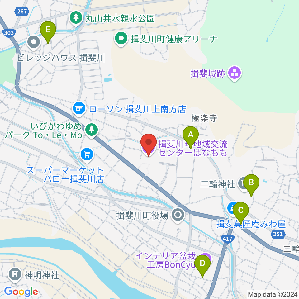 揖斐川町地域交流センターはなもも周辺の駐車場・コインパーキング一覧地図