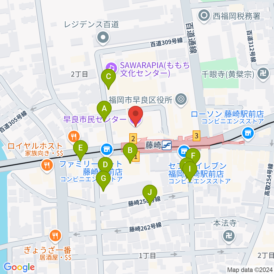 福岡市立早良市民センター周辺の駐車場・コインパーキング一覧地図