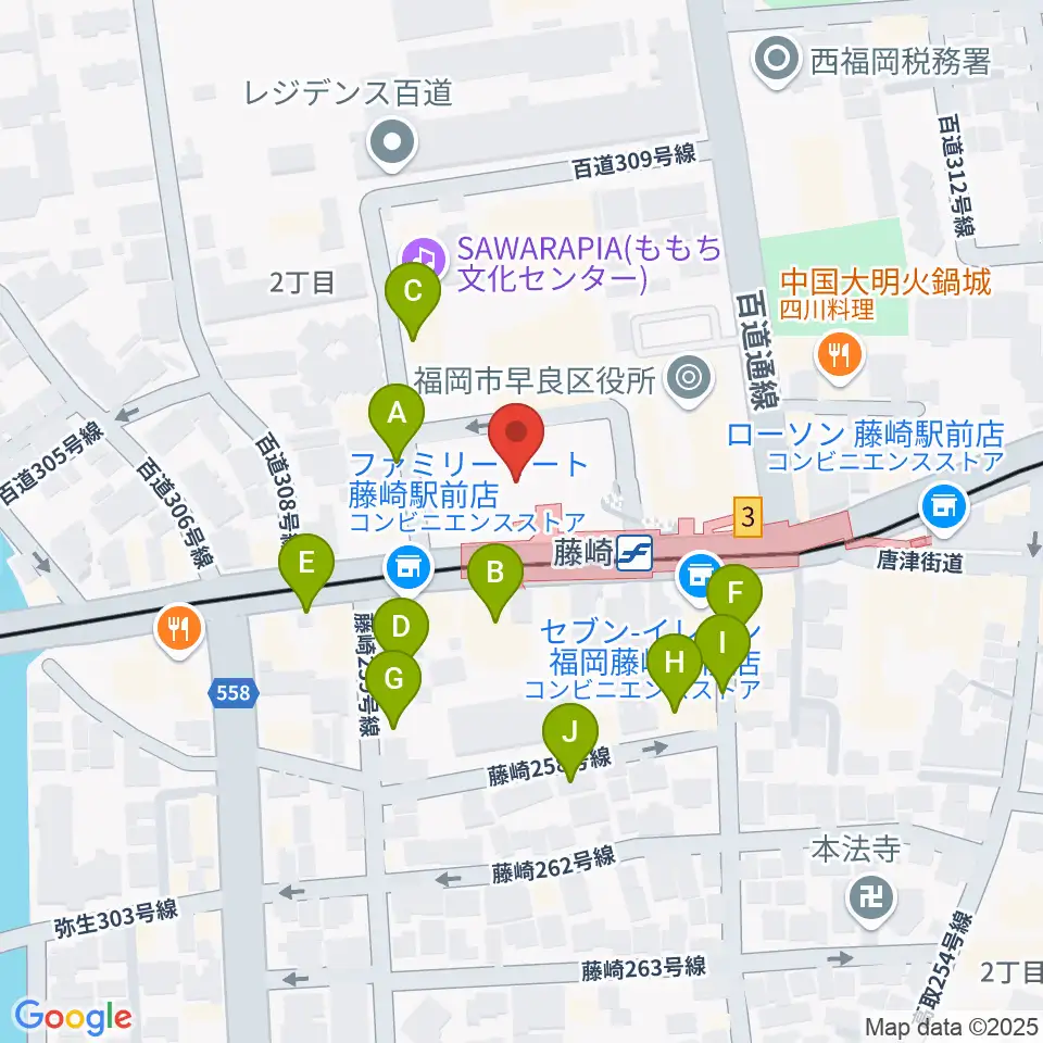 福岡市立早良市民センター周辺の駐車場・コインパーキング一覧地図