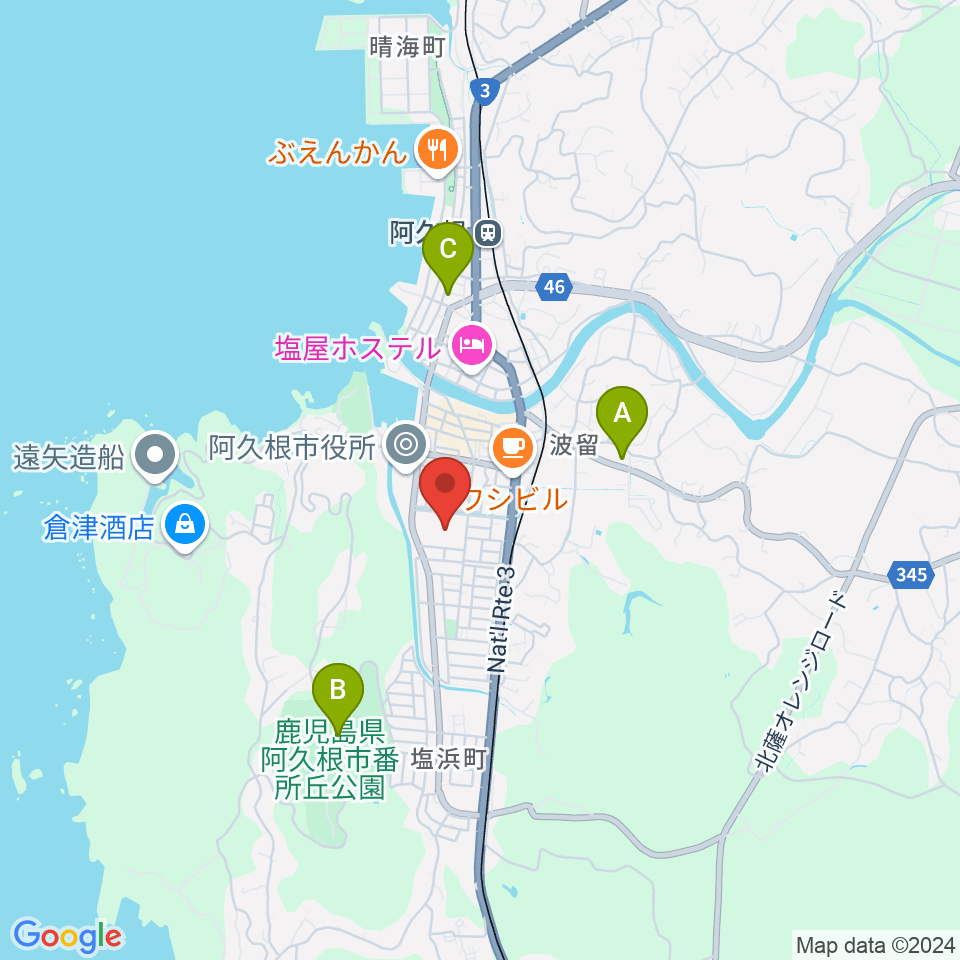 阿久根市民交流センター 風テラスあくね周辺の駐車場・コインパーキング一覧地図