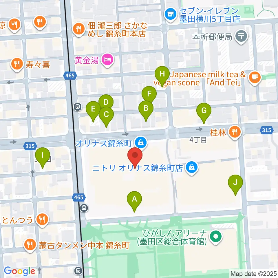 TOHOシネマズ錦糸町オリナス周辺の駐車場・コインパーキング一覧地図
