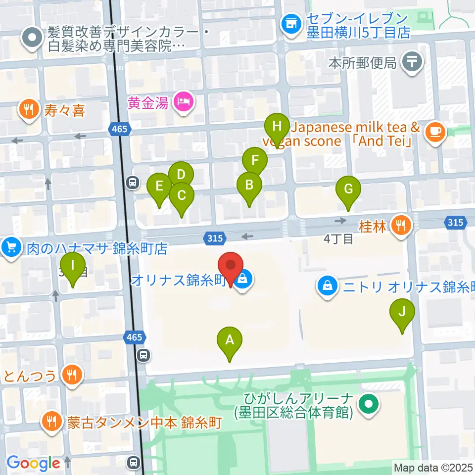 TOHOシネマズ錦糸町オリナス周辺の駐車場・コインパーキング一覧地図