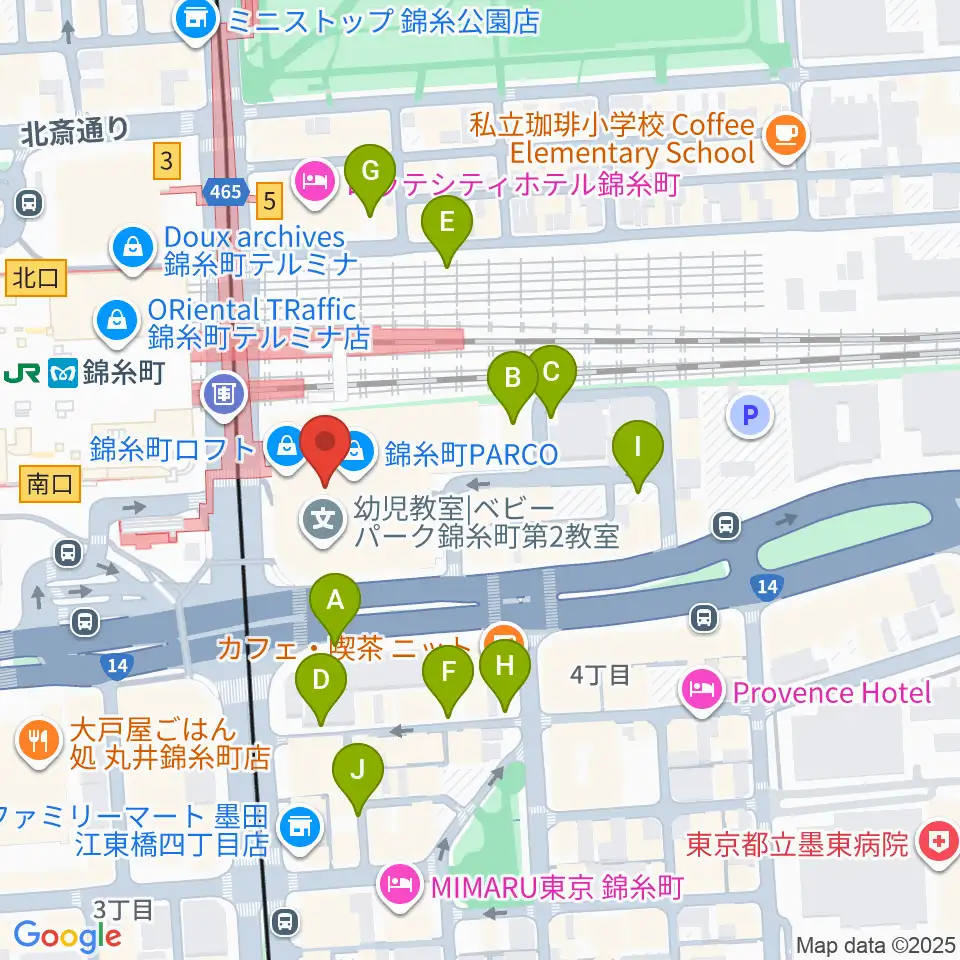 TOHOシネマズ錦糸町楽天地周辺の駐車場・コインパーキング一覧地図