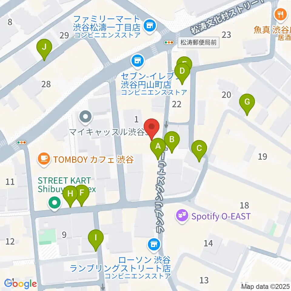渋谷ユーロスペース周辺の駐車場・コインパーキング一覧地図
