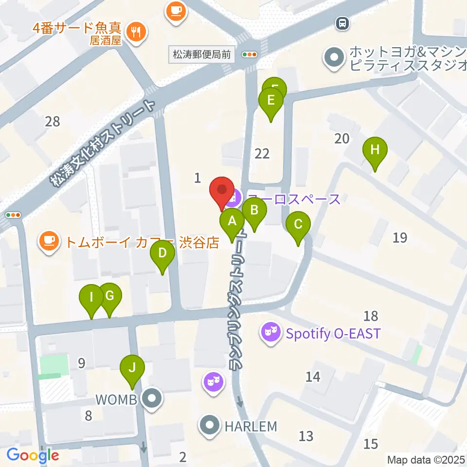 渋谷ユーロスペース周辺の駐車場・コインパーキング一覧地図