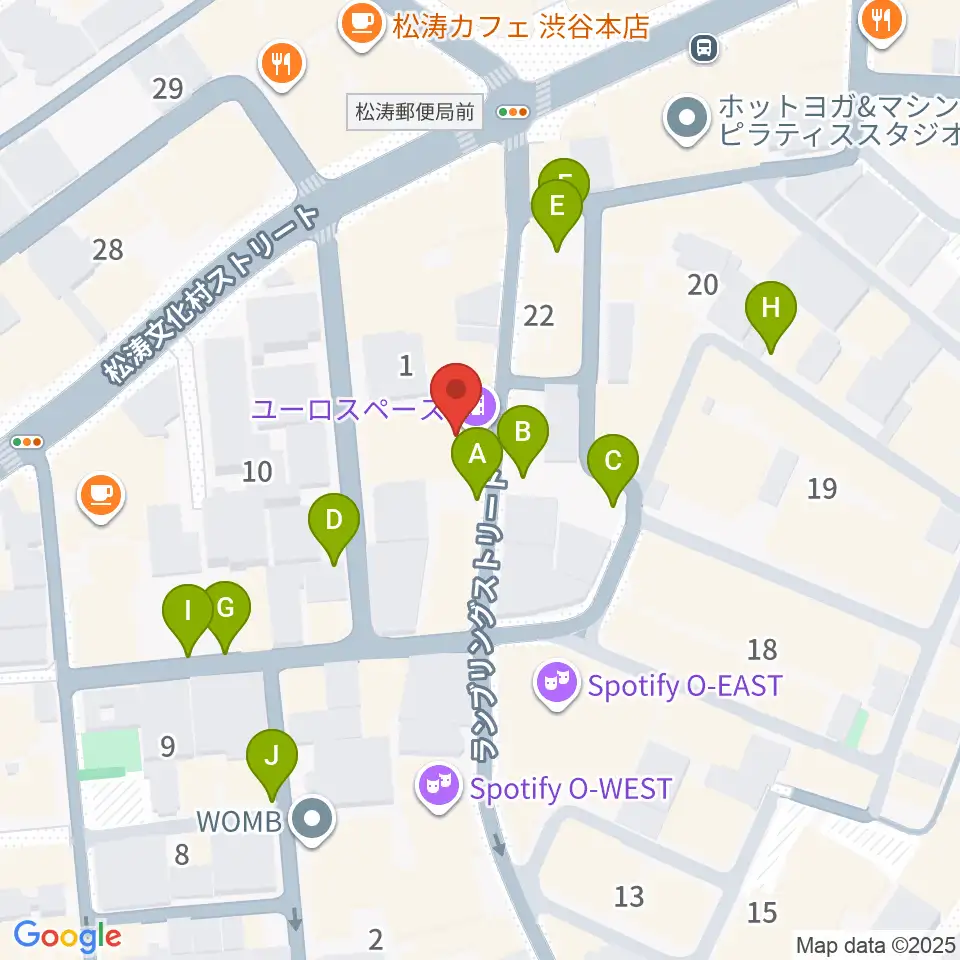渋谷ユーロスペース周辺の駐車場・コインパーキング一覧地図
