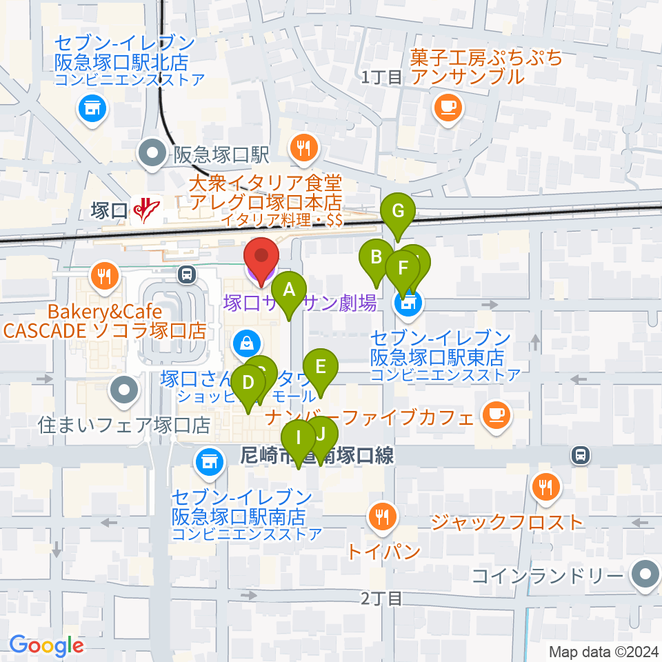 塚口サンサン劇場周辺の駐車場・コインパーキング一覧地図