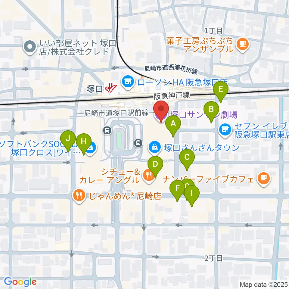 塚口サンサン劇場周辺の駐車場・コインパーキング一覧地図