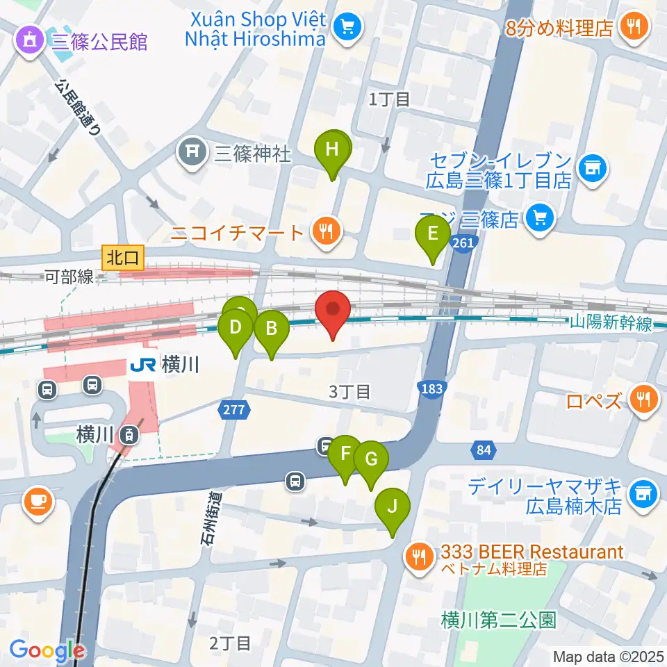 横川シネマ周辺の駐車場・コインパーキング一覧地図