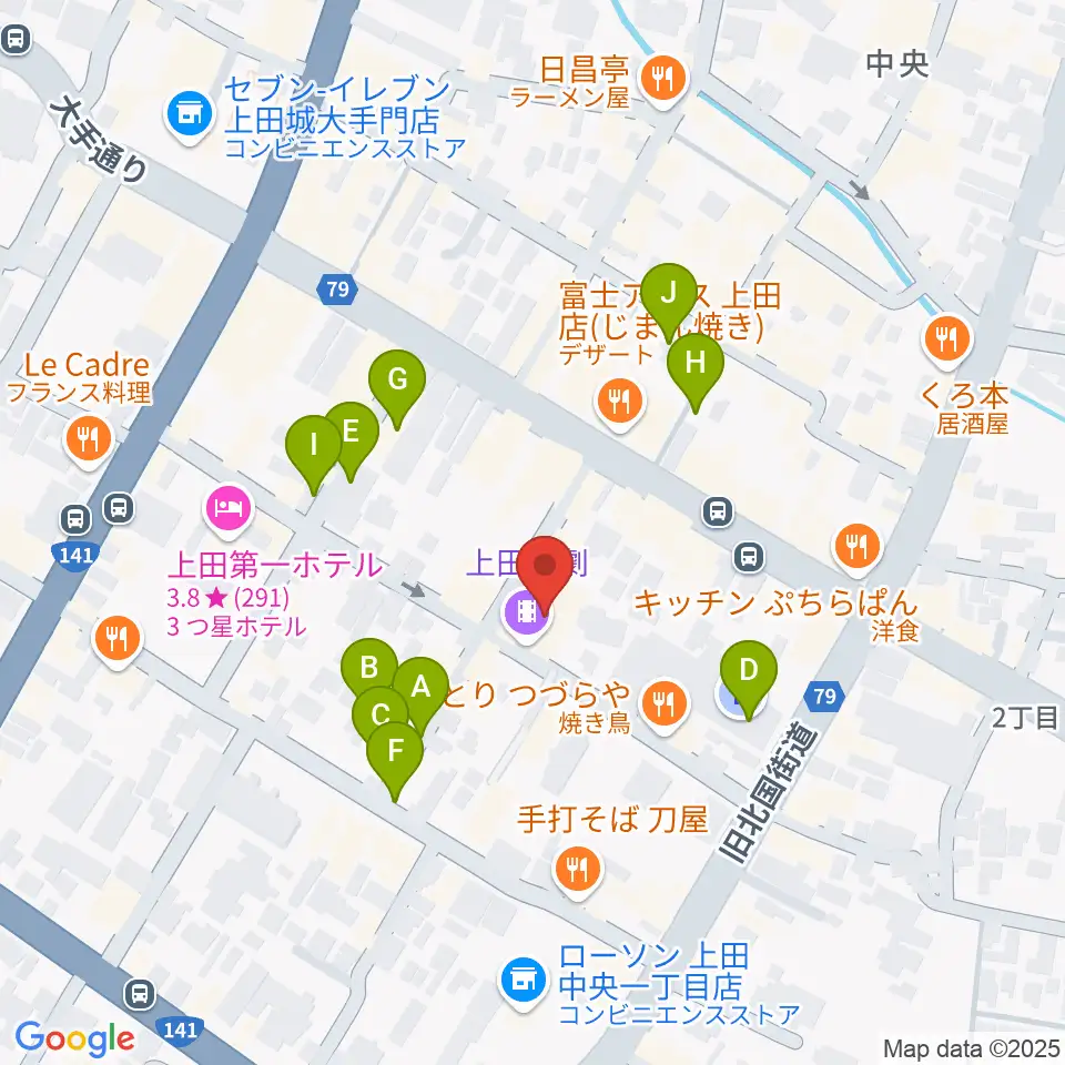 上田映劇周辺の駐車場・コインパーキング一覧地図