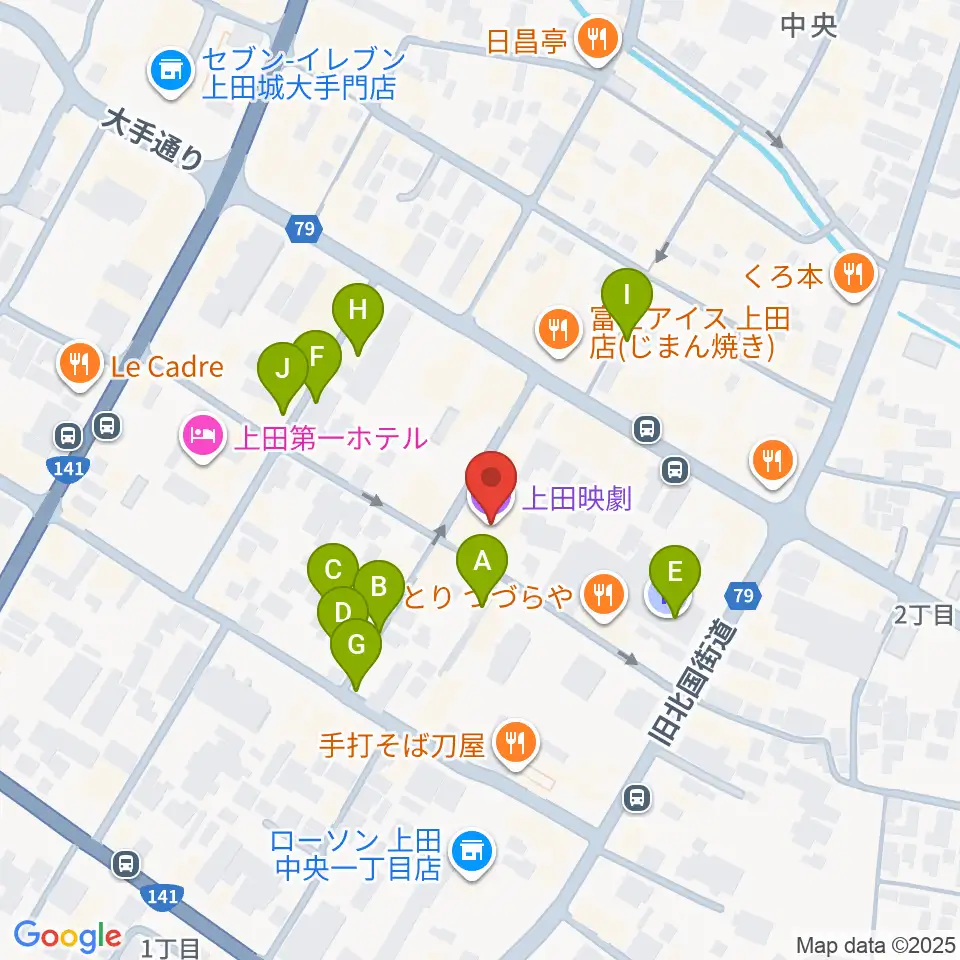 上田映劇周辺の駐車場・コインパーキング一覧地図