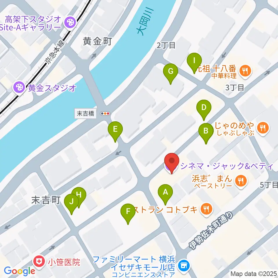 横浜シネマ・ジャック&ベティ周辺の駐車場・コインパーキング一覧地図