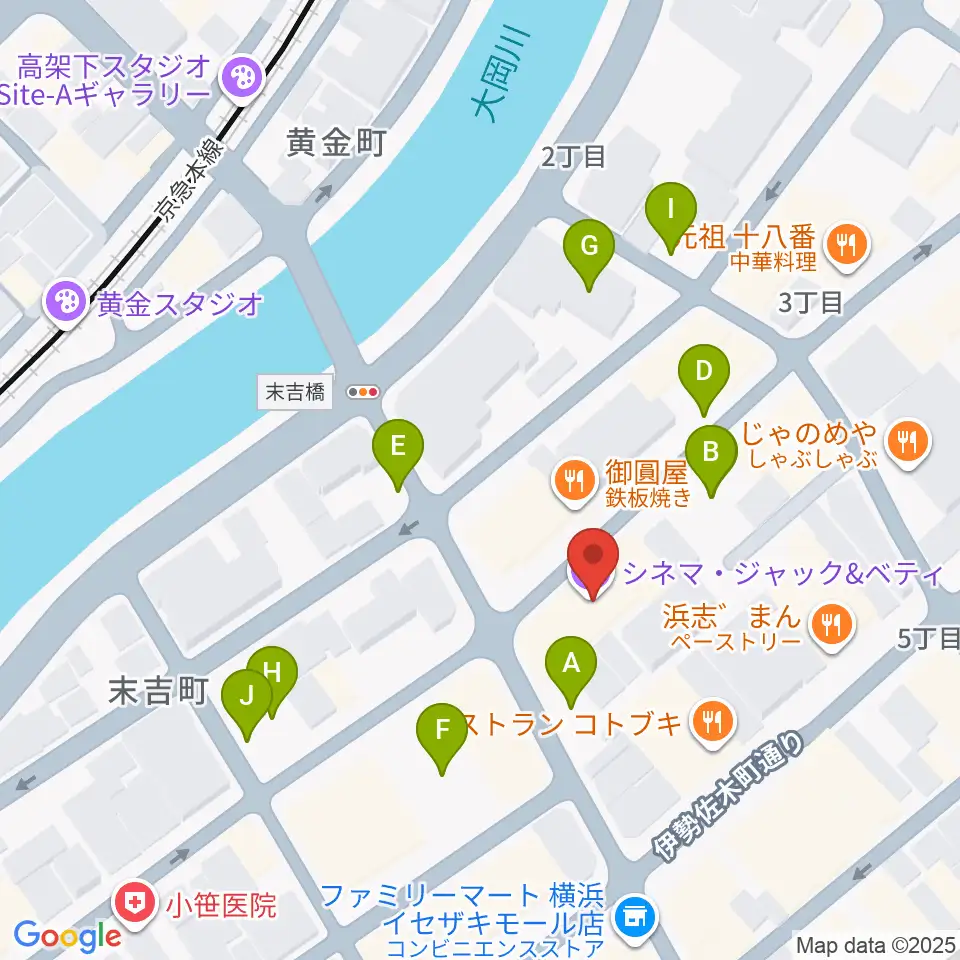 横浜シネマ・ジャック&ベティ周辺の駐車場・コインパーキング一覧地図