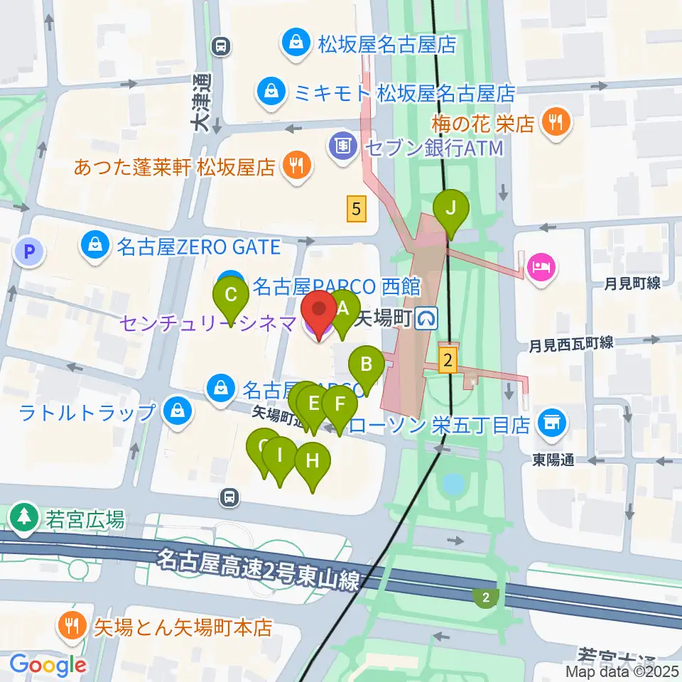 センチュリーシネマ周辺の駐車場・コインパーキング一覧地図