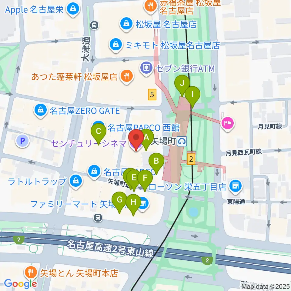 センチュリーシネマ周辺の駐車場・コインパーキング一覧地図