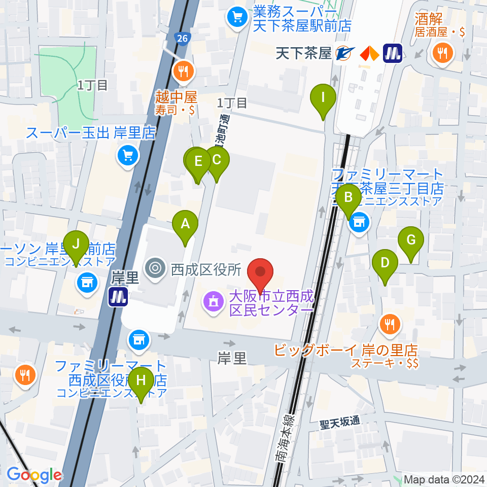 大阪フィルハーモニー会館周辺の駐車場・コインパーキング一覧地図