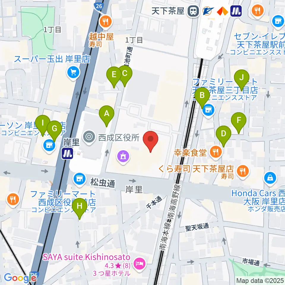 大阪フィルハーモニー会館周辺の駐車場・コインパーキング一覧地図