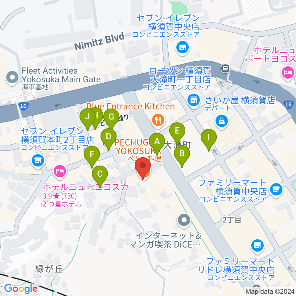 Blue in Green周辺の駐車場・コインパーキング一覧地図