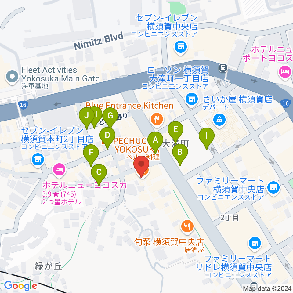 Blue in Green周辺の駐車場・コインパーキング一覧地図