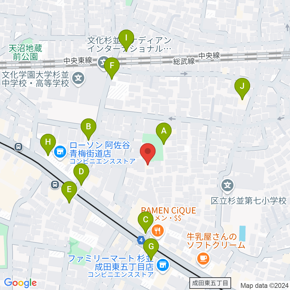 長谷部ギター教室周辺の駐車場・コインパーキング一覧地図