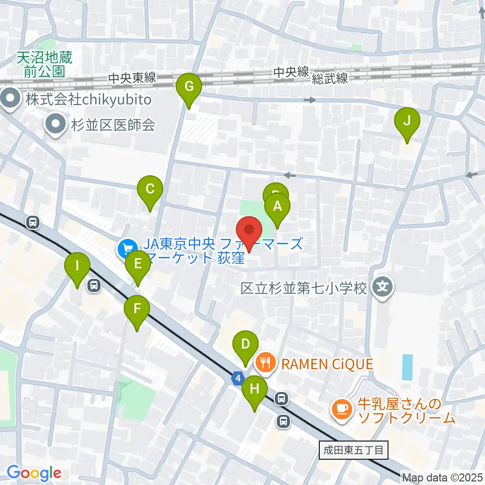 長谷部ギター教室周辺の駐車場・コインパーキング一覧地図