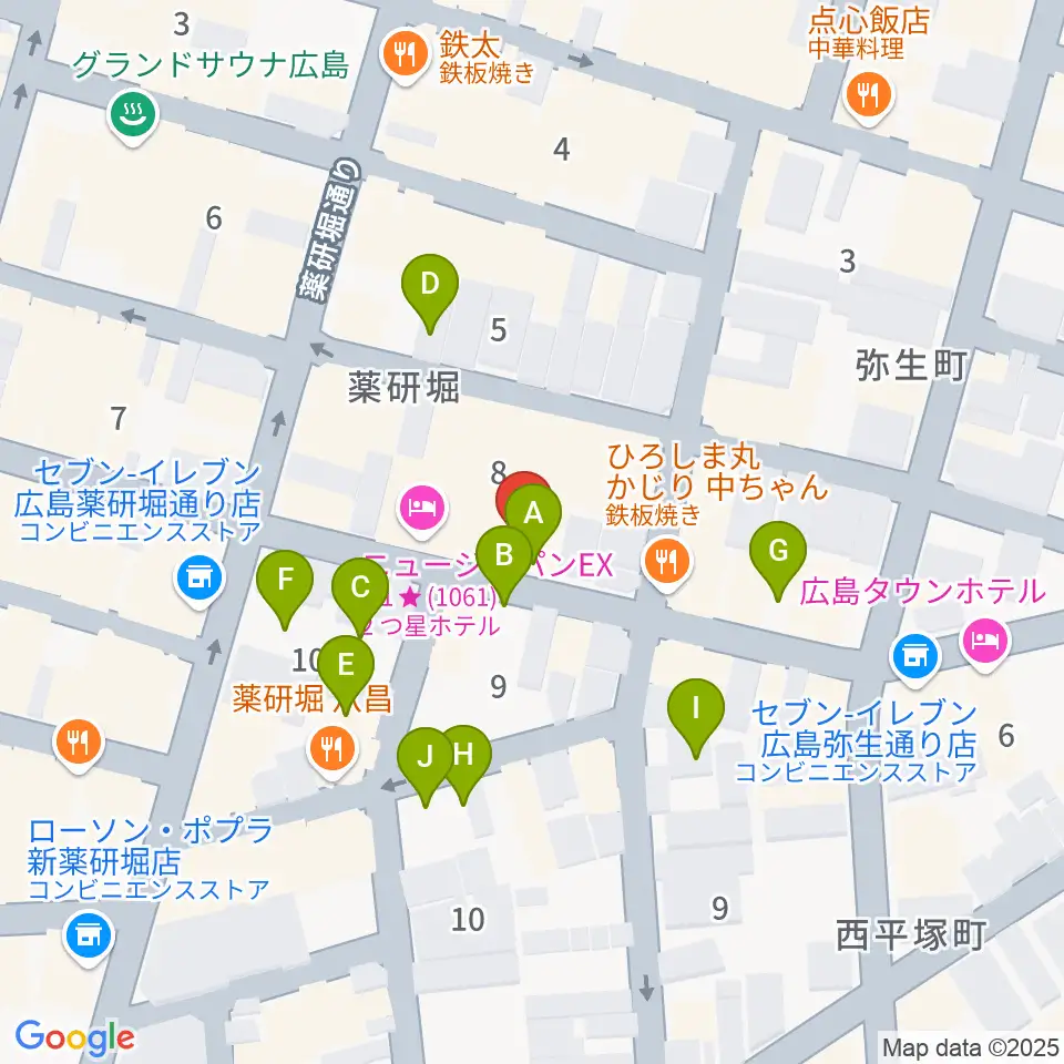 広島LIVE VANQUISH周辺の駐車場・コインパーキング一覧地図