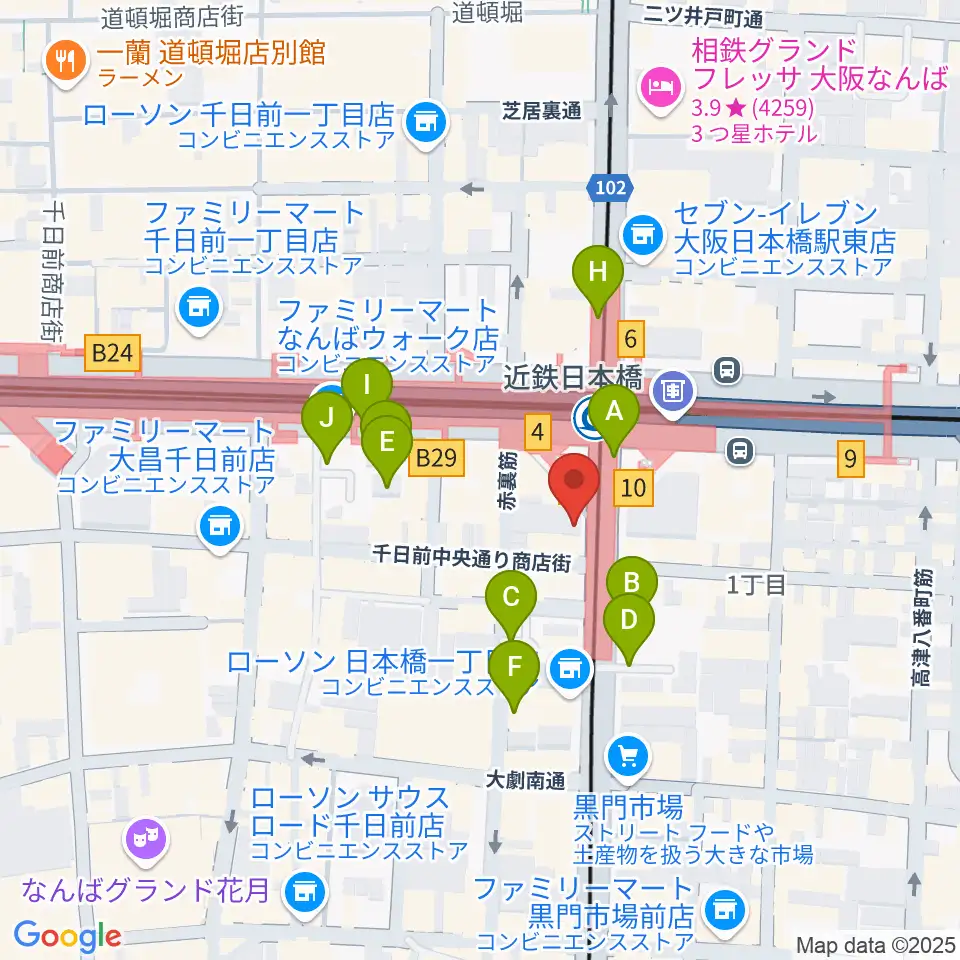 スタジオハイダウェイ日本橋店周辺の駐車場・コインパーキング一覧地図