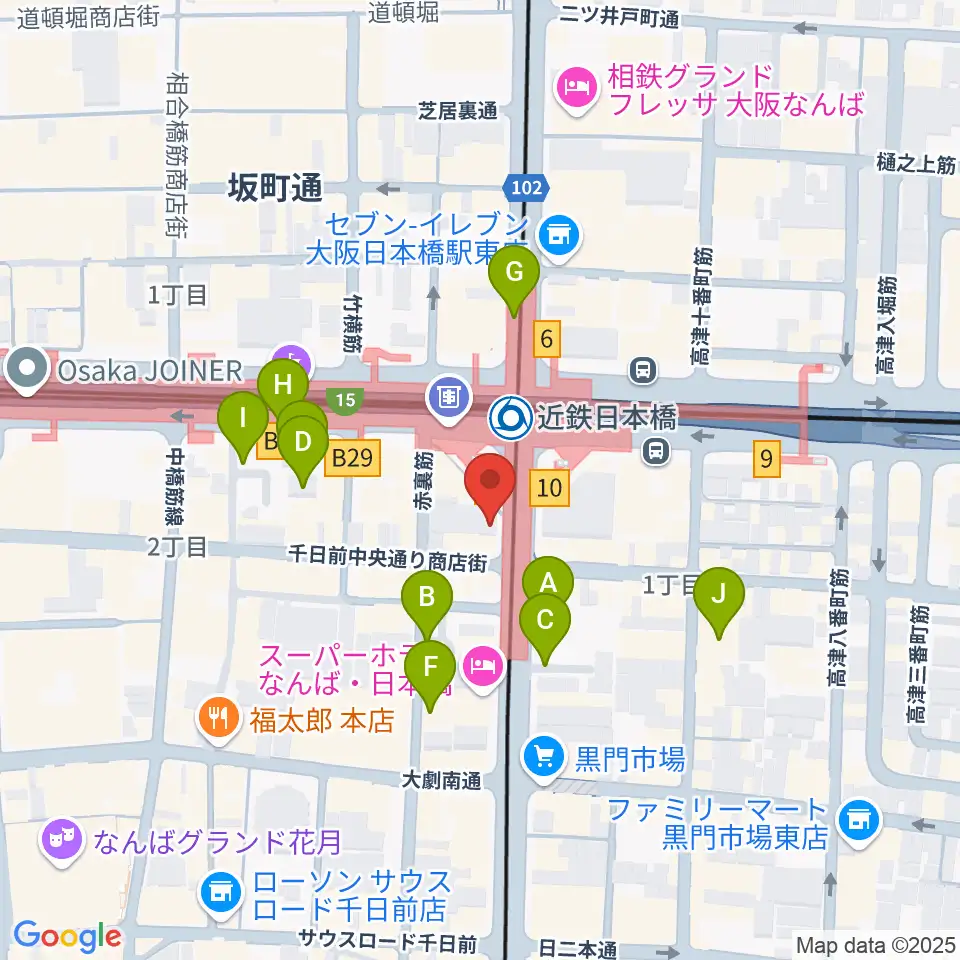 スタジオハイダウェイ日本橋店周辺の駐車場・コインパーキング一覧地図