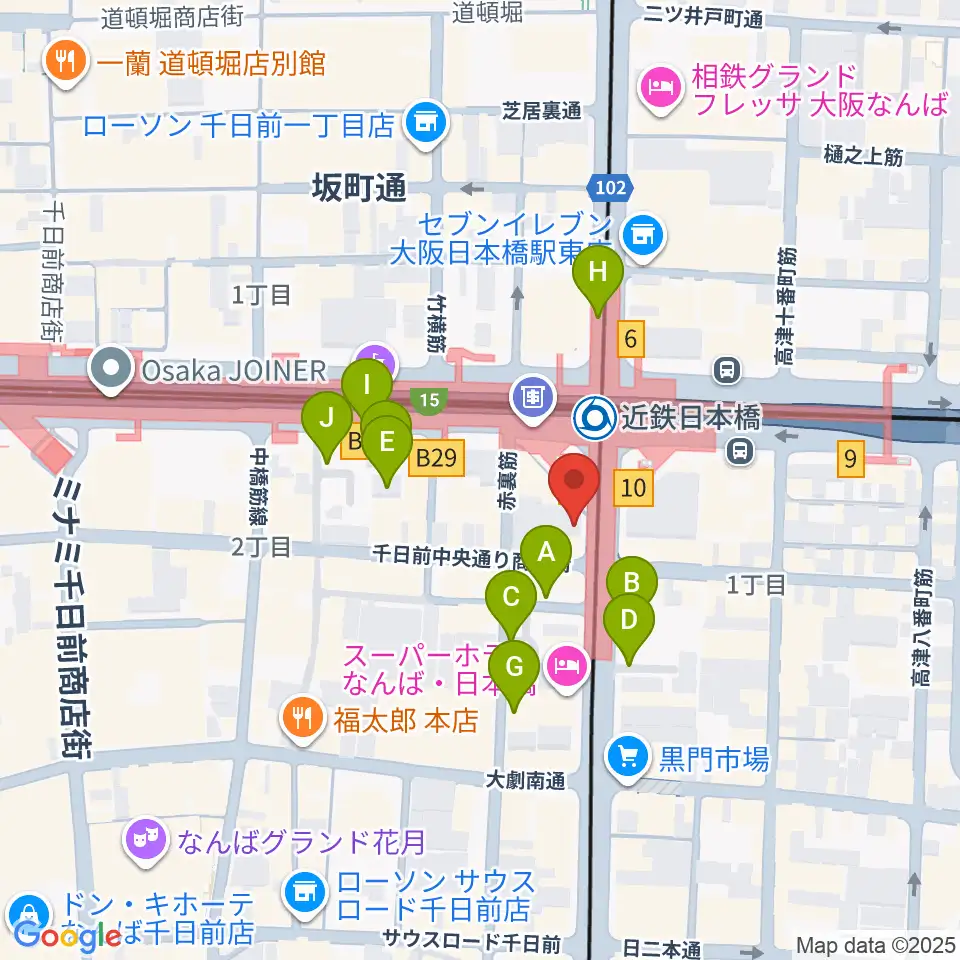 スタジオハイダウェイ日本橋店周辺の駐車場・コインパーキング一覧地図