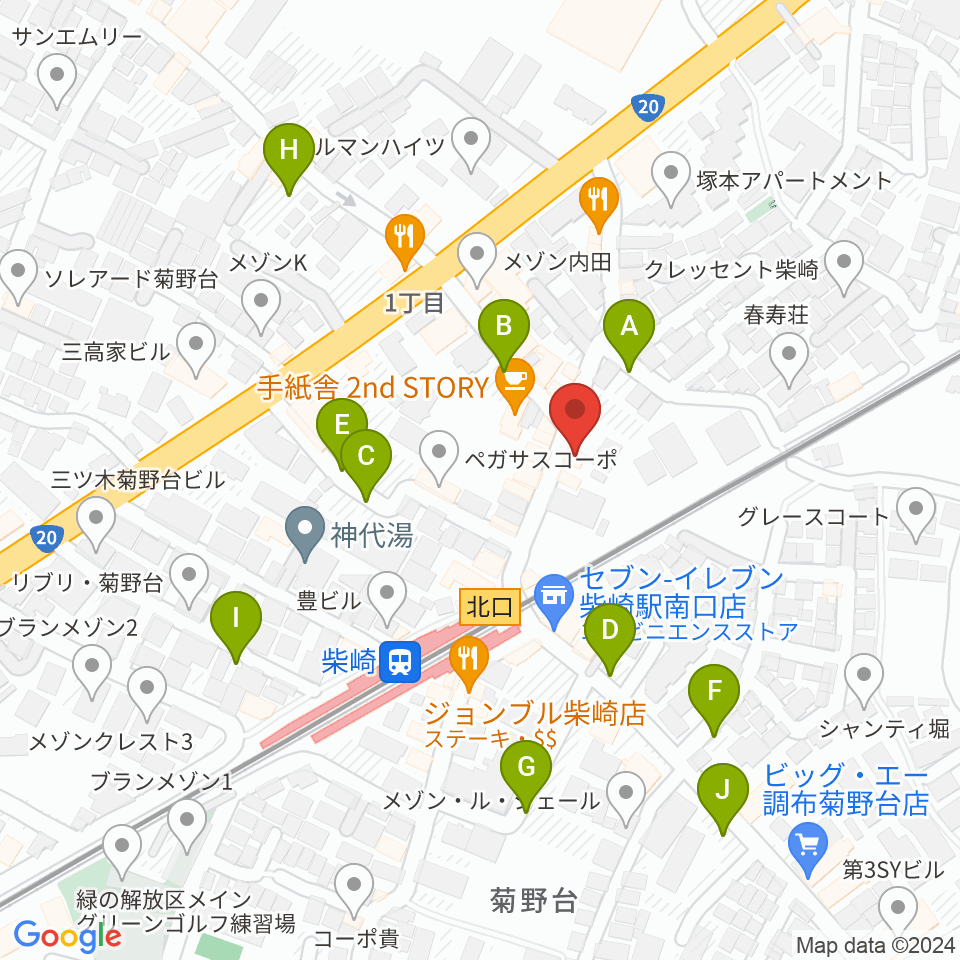 柴崎RATHOLE周辺の駐車場・コインパーキング一覧地図