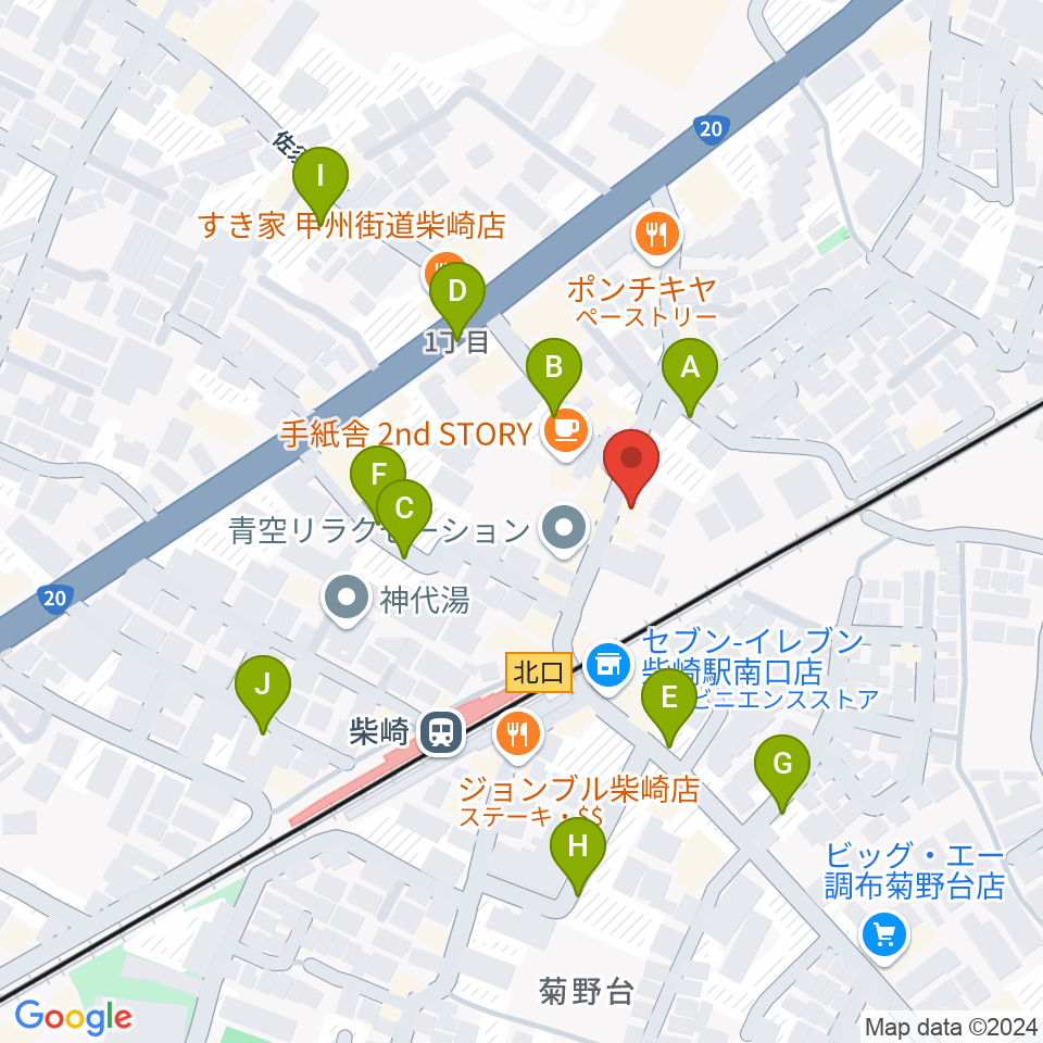 柴崎RATHOLE周辺の駐車場・コインパーキング一覧地図