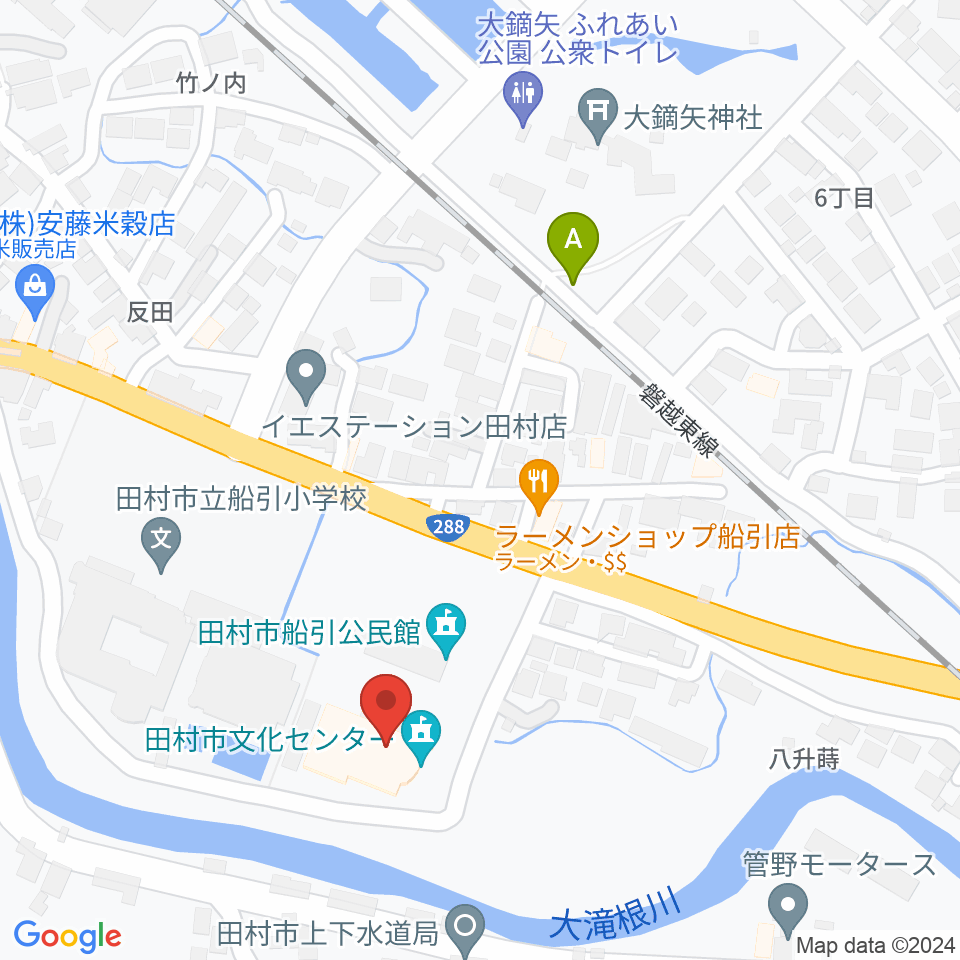 田村市文化センター周辺の駐車場・コインパーキング一覧地図