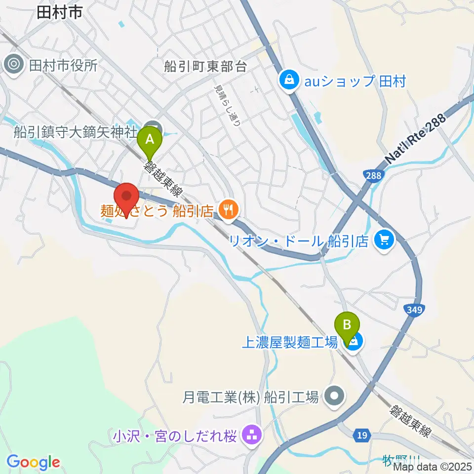 田村市文化センター周辺の駐車場・コインパーキング一覧地図