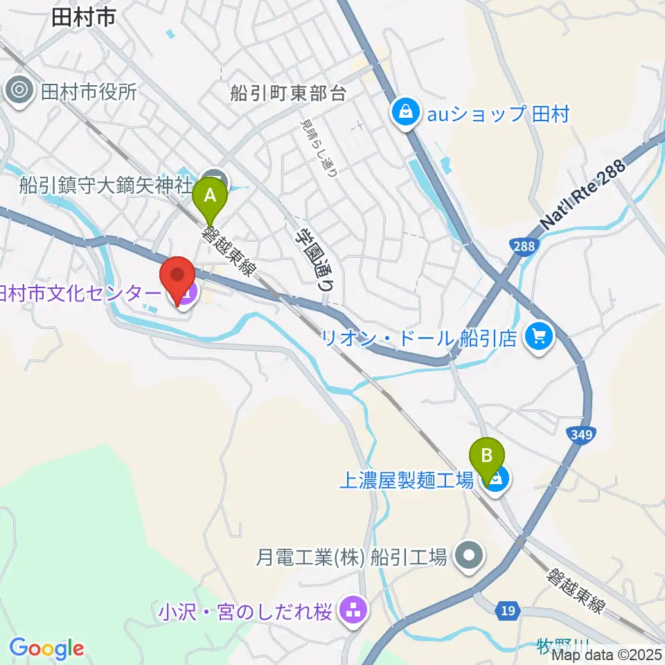 田村市文化センター周辺の駐車場・コインパーキング一覧地図