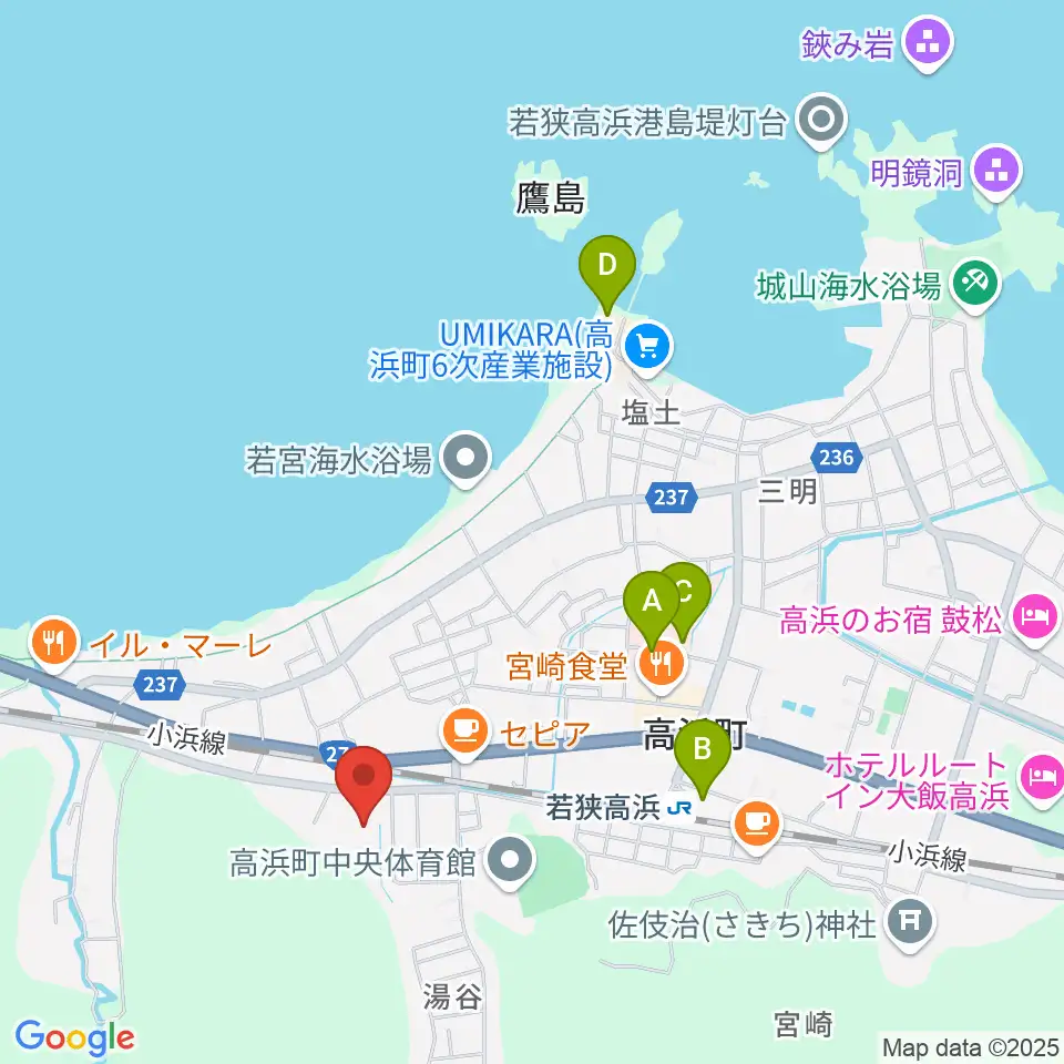 高浜町文化会館周辺の駐車場・コインパーキング一覧地図
