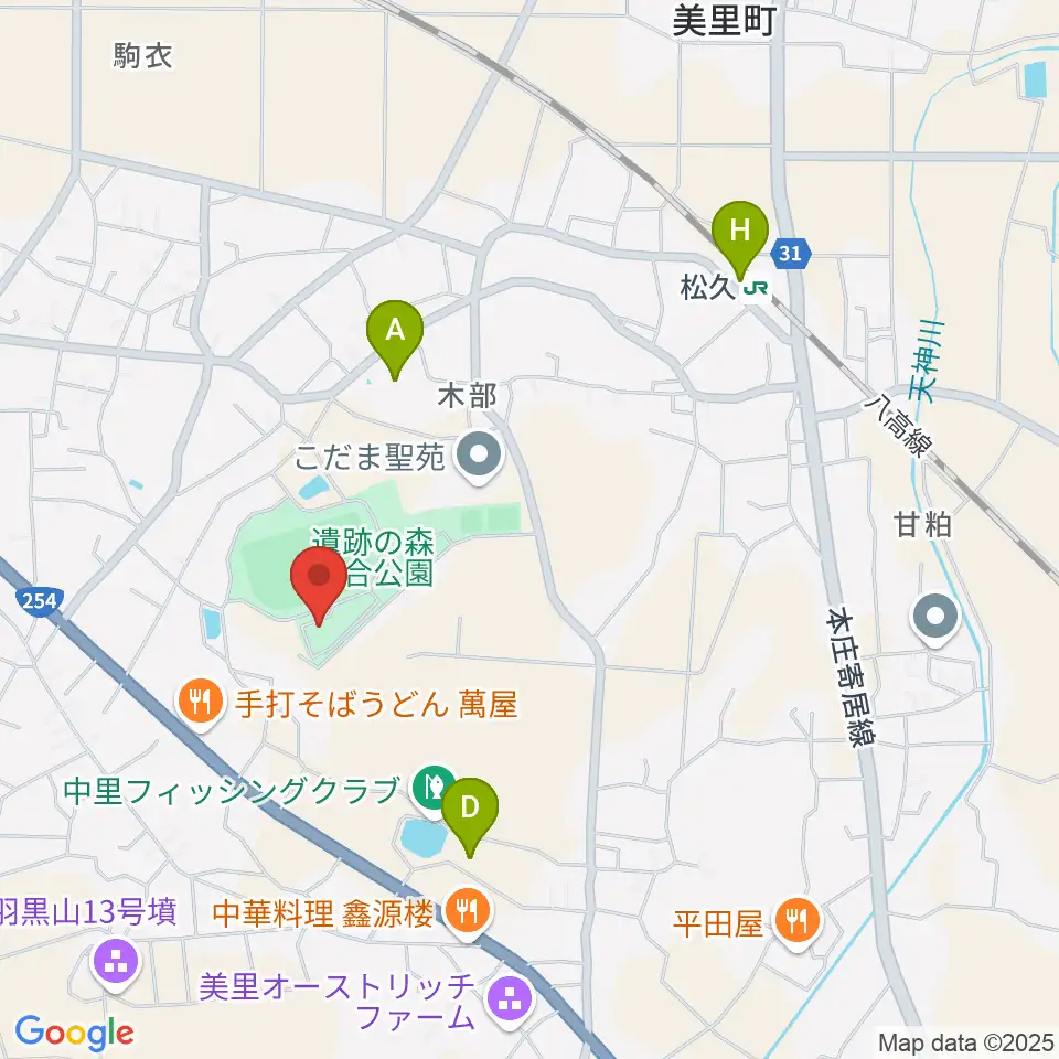 美里町遺跡の森館周辺の駐車場・コインパーキング一覧地図